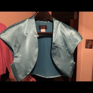 Blue satin bolero jacket
